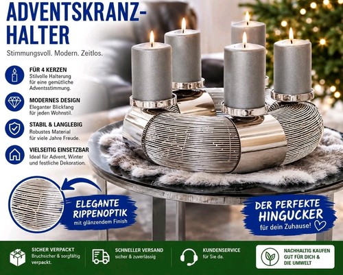 Deko adventskranz flax 37 - adventskranz,