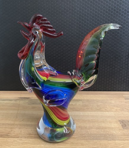 Glasfigur hahn vogel skulptur - vogel,