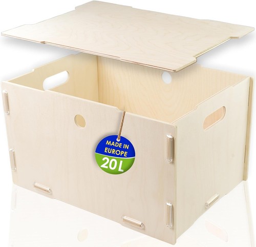 Holzbox mit deckel - holzbox, (unlackiert