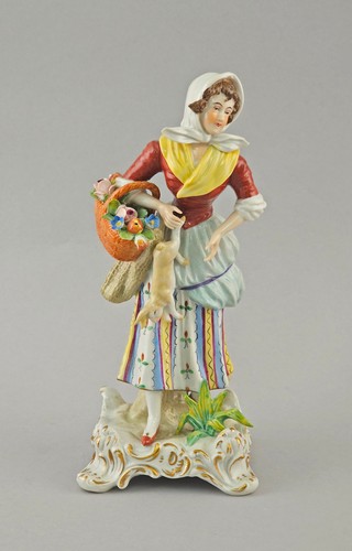 Porzellanfigur magd sitzendorf - porzellanfigur,