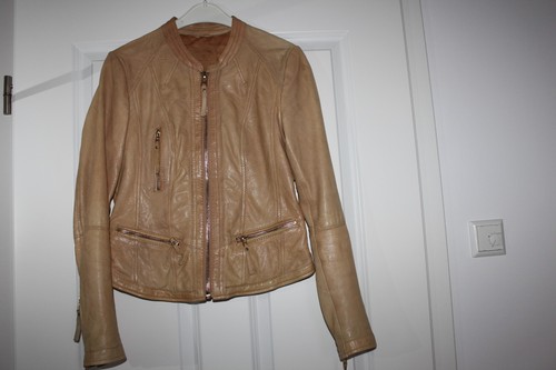 Echtleder damenjacke hellbraun - echtleder,