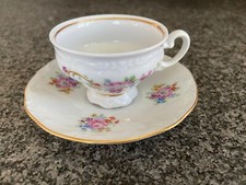 Weimar - Sammeltasse -Mokkatasse mit Untertasse – Katharina – weiß – Streublumen