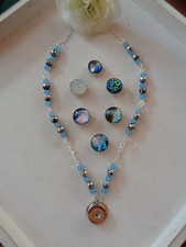 Außergewöhnliche Halskette Chunk-Anhänger + Druckknopf 6 Varianten auswählbar