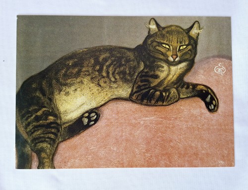Kunst postkarte winter - "winter,, cat