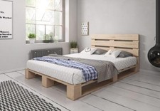 Palettenbett aus holz - aus, holzbett