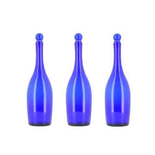 Elegante blaue glasflasche - 3x,