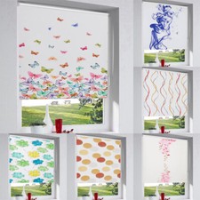 Rollo Motiv bunt Druck Verdunkelung Klemmfix Thermo Sonnenschutz ohne Bohren