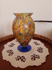 Glas Vase 20 cm bunte Einschmelzungen