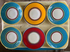 VISTA ALEGRE: 6 große UNTERTELLER, Untertassen, Das Gute-Laune-Sommer-Geschirr