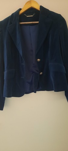 Samt blazer dunkelblau gr - samt, blazer,