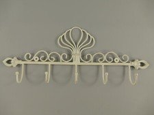 Wandgarderobe Kleiderhaken Garderobe Antik Stil Metall Haken B.54cm Creme