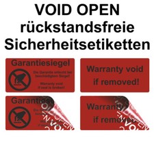 VOID OPEN Siegel - rückstandsfreie Sicherheitsetiketten - Aufkleber - 40 x 20 mm