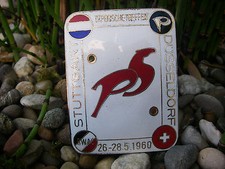 oldtimer PORSCHE TREFFEN STUTTGART DÜSSELDORF 1960 Emaille Auto Plakette Plakette