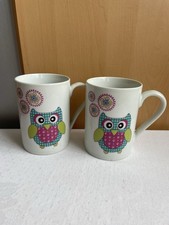 Porzellan Becher mit Eulen-Motiv - Eulen-Becher - Tasse mit Eulen- NEU