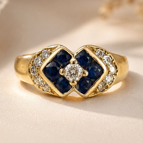 585 gelbgold ring mit - 585,