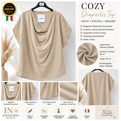 Cozy damen wasserfall top - cozy,