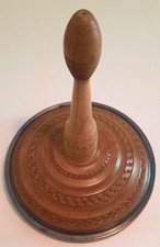 Eisstock Handgedrechselt Kerbschnitzerei mit Platte Liebhaberstück