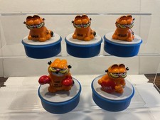 Garfield Bully 1981 Set 5 x Figur Comicfigur Stempel Boxer, Love mit Herz ..blau