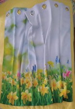 Preisvorschlag??? Vorhang mit Ösen Narzissen Frühling Ostern Fotogardine 135x145