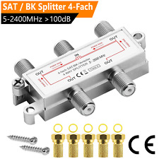 SAT Verteiler 4-Fach 5-2400 MHz Digital HD 4K für BK UniCable TV Radio Splitter