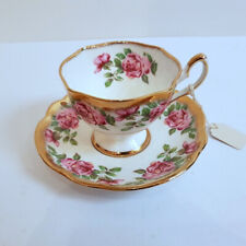 Sammeltasse England vergoldet China Bone Salisbury Rosendekor englische Rose