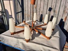 Midcentury SPUTNIK Deckenampe, Retro, Holz, 8xFlammig, 70s, RARITÄT 