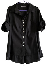 Schwarze Longbluse Tunika von