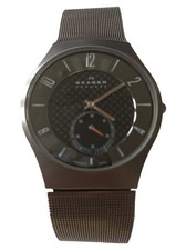 Skagen Herren Armbanduhr Grau Metall Meshband Modern Strukturmuster
