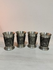 4 Zinn Becher, Weinbecher