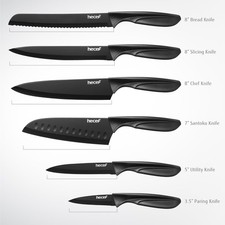 6PCS Küchenmesser Set Ultra scharf Edelstahl Kochmesser Geschirrspüler Safe