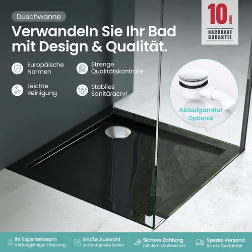 Duschwanne schwarz duschtasse - schwarz,