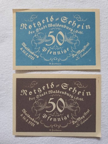Notgeld 1921 stadt waldenburg - notgeld,