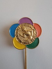 1959 Czech Soviet Ussr Youth Festival Peace Flower Enamel Pin Badge Sowjetunion