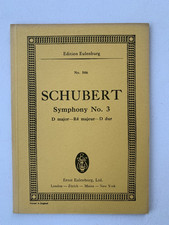 Noten . Schubert. Symphony Nr. 3. D dur.  Taschenpartitur.