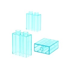 3x Lego Duplo Bau Stein 1x2x2 transparent hell blau Glasstein 6210314 76371 4066