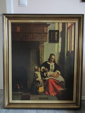 Bild Kunstdruck de Hooch Apfelschälende Frau