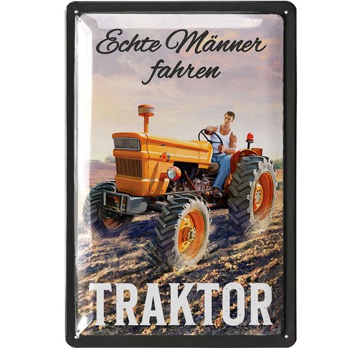 Retro blechschild traktor - retro,