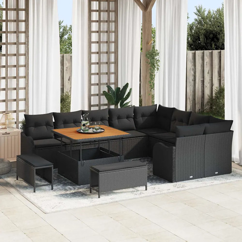 Gartensofa set stk schwarz - 12, stk.
