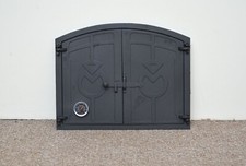 48x38cm Gusseisentür Ton / Brotbackofentüren Pizza mit Thermometer