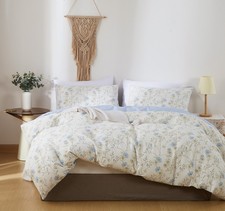 200x200cm Blau Blumen