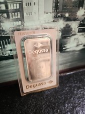 Silberbarren 100g von Degussa, Feinsilbergehalt 999,0
