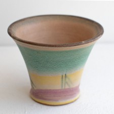 Hildegard Delius Rheinsberg Bechervase Keramik handbemalt um 1930 matt glasiert