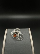 Krawattennadel 925 Sterling Silber silver Vintage Design Edel Elegant Bernstein