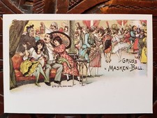 Postkarte c969 gelaufen, Maskenball, Ansichtskarte, Sammlung