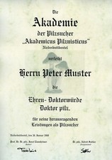 Urkunde Diplom Ehren Doktor