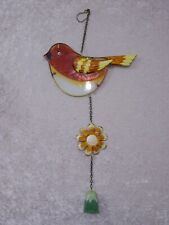 Formano Design Windspiel Deko Metall und Glas Vogel mit Glocke - Vintage