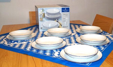 Blaurand, Tafelservice 12 teilig, Seltmann Weiden