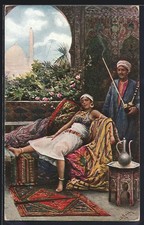 Ansichtskarte Arabische Frau auf Diwan liegend 