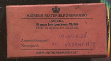 Dänemark Patronenschachtel LEER 50 St 9mm M/65 (41)