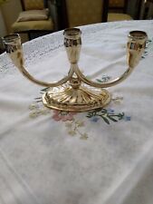 3 flammiger Kerzenhalter Hochglanz versilbert anlaufgeschützt ovale Form